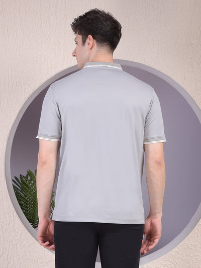 Grey Polo-Neck T-Shirt