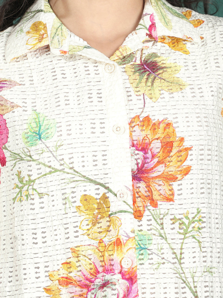 Multi-Color Floral Print Shirt