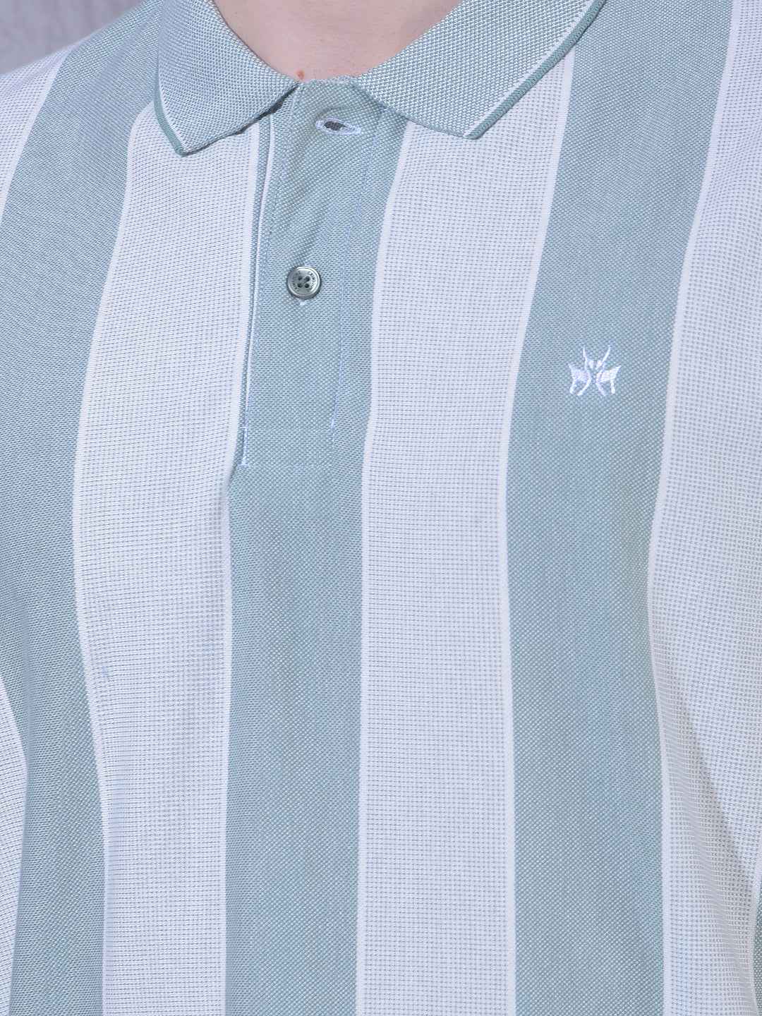 Green Vertical Striped T-Shirt