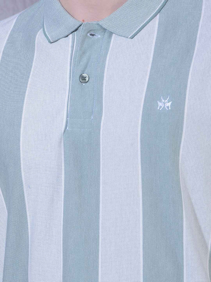 Green Vertical Striped T-Shirt