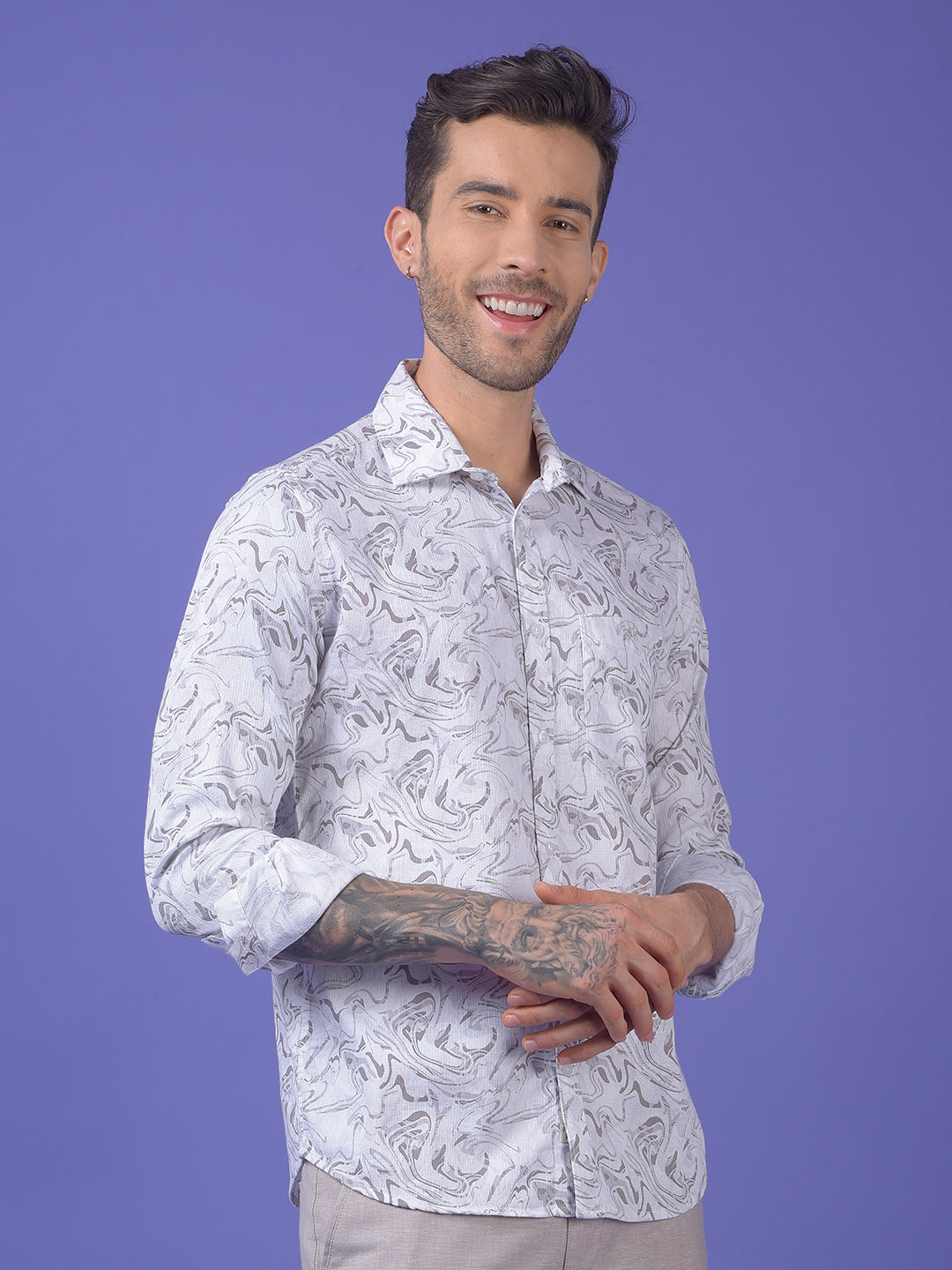 Grey Printed Shirt