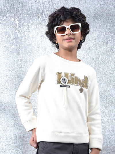Cream Embellished Sweatshirt