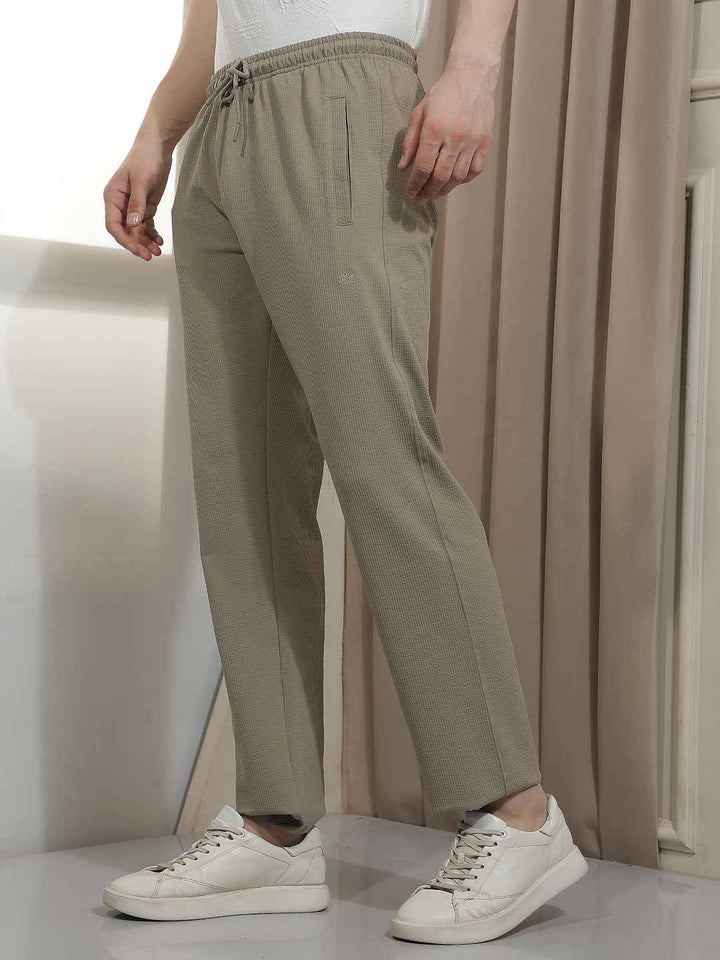 Comfy Beige Athleisure Trackpants
