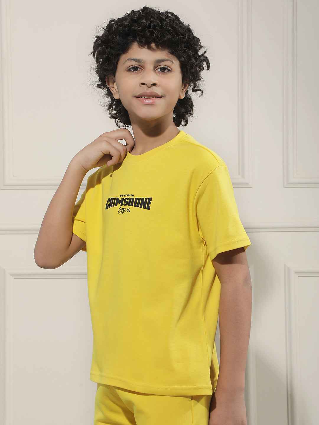 Yellow Typographic 100% Cotton T-Shirt