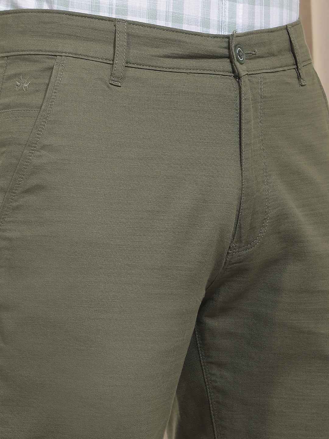 Olive 100% Cotton Trousers