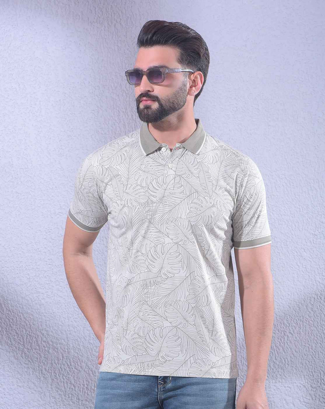 Tan Floral Print T-Shirt