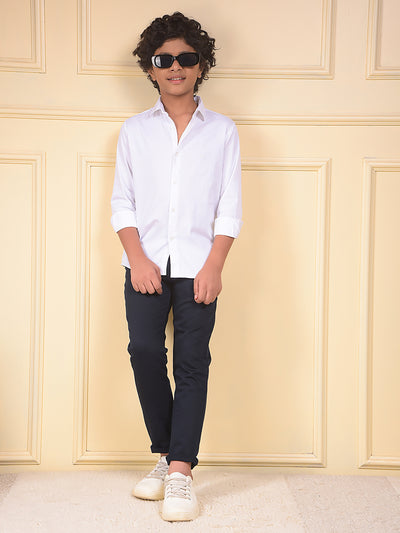 Navy Blue Printed Trousers