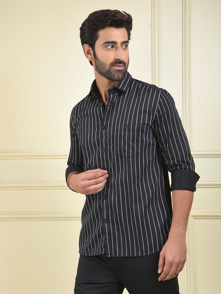 Black Vertical Stripes Shirt