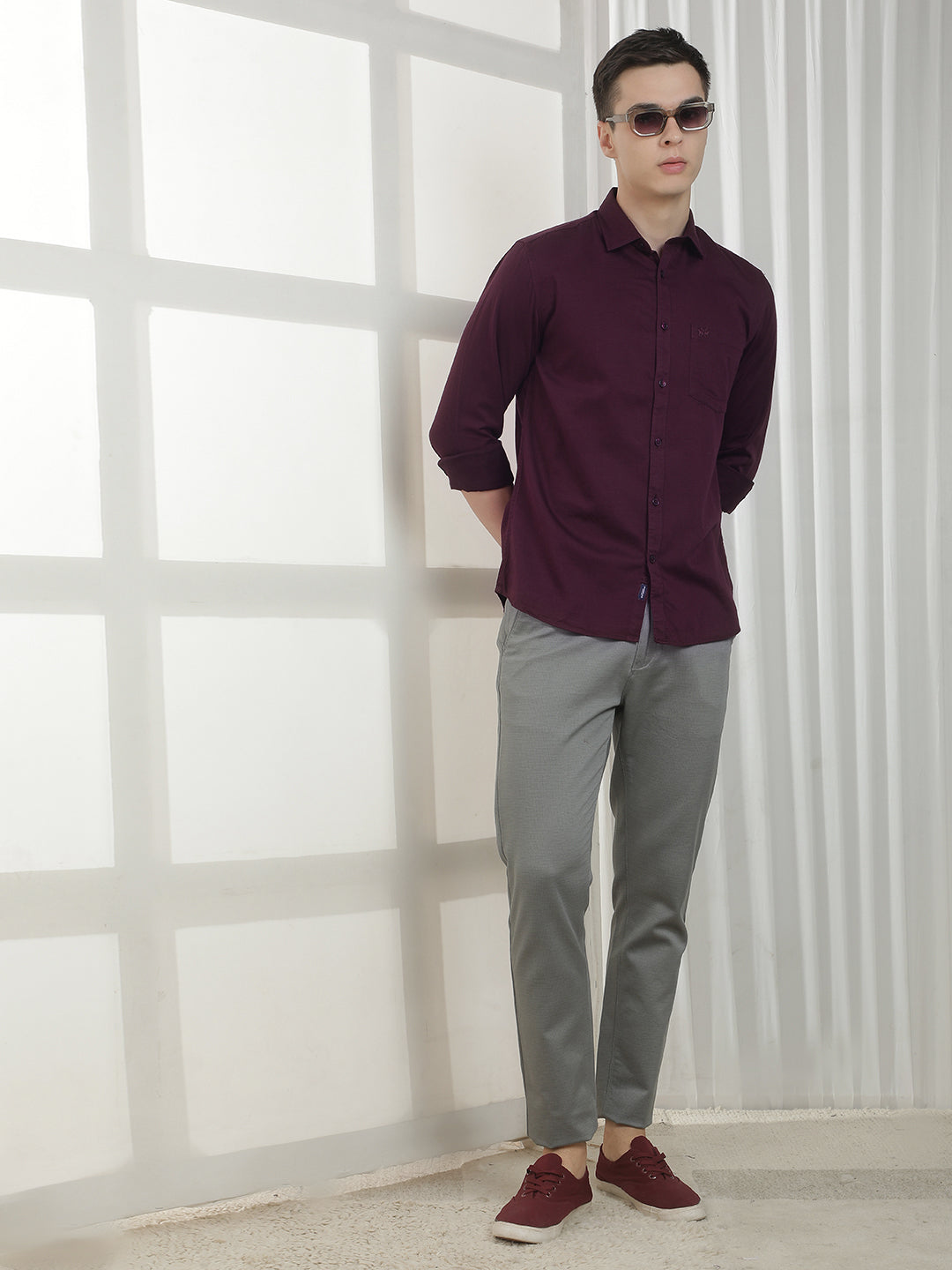 Minimalist Bordeaux Maroon Shirt