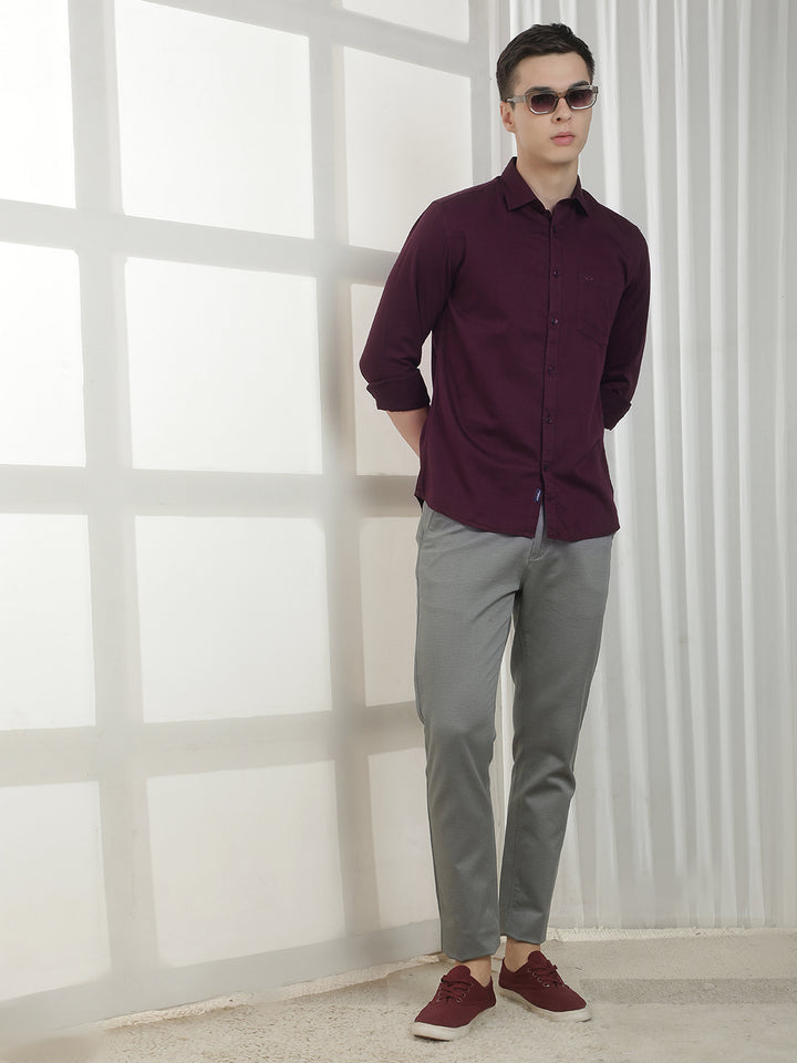 Minimalist Bordeaux Maroon Shirt