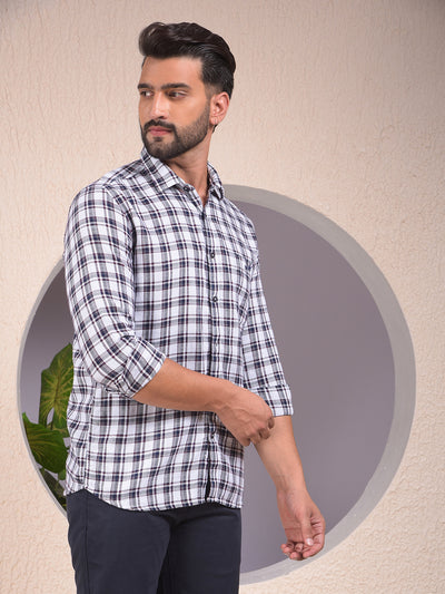 White Checked 100% Cotton Shirt