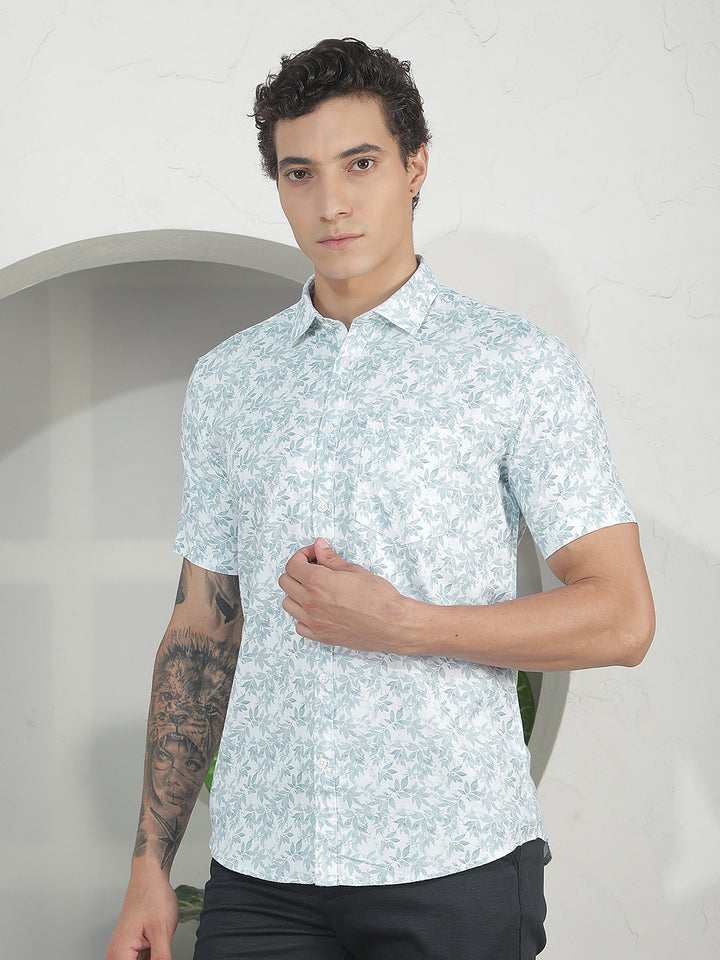 Green Floral Print Shirt