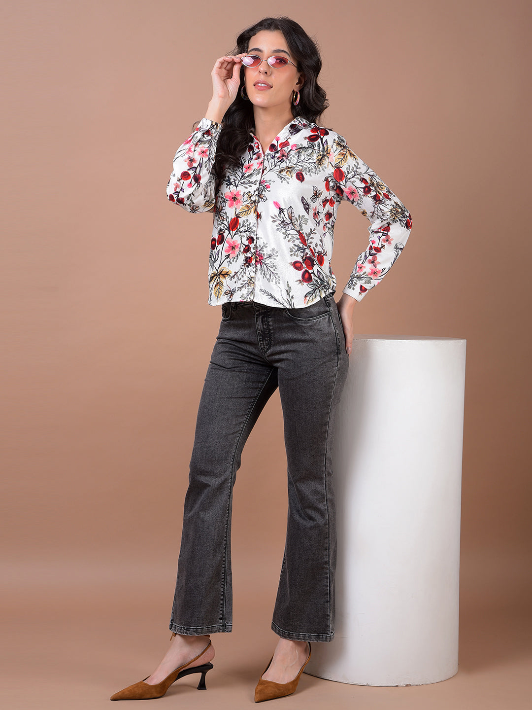 Multi-Color Floral Print Shirt