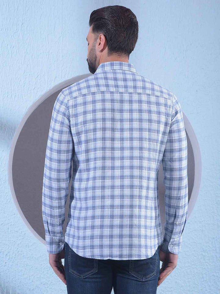 Blue Checked 100% Cotton Shirt