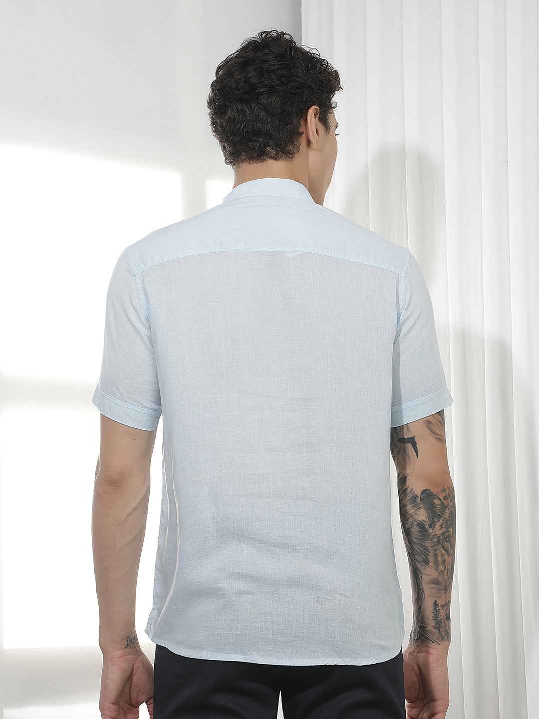 Sky Blue Linen Kurta