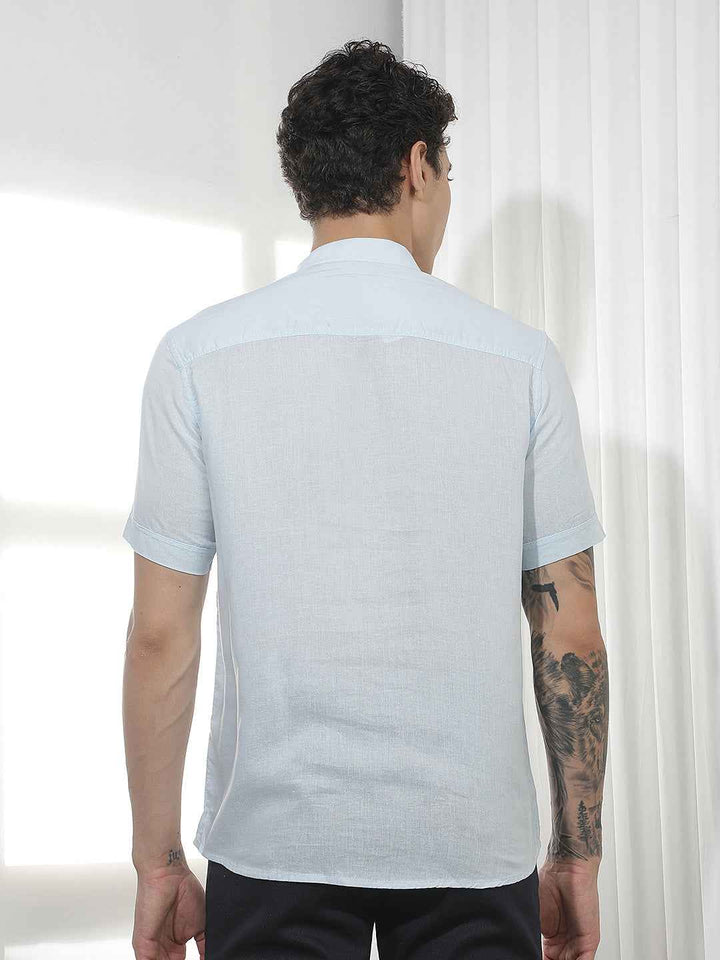 Sky Blue Linen Kurta