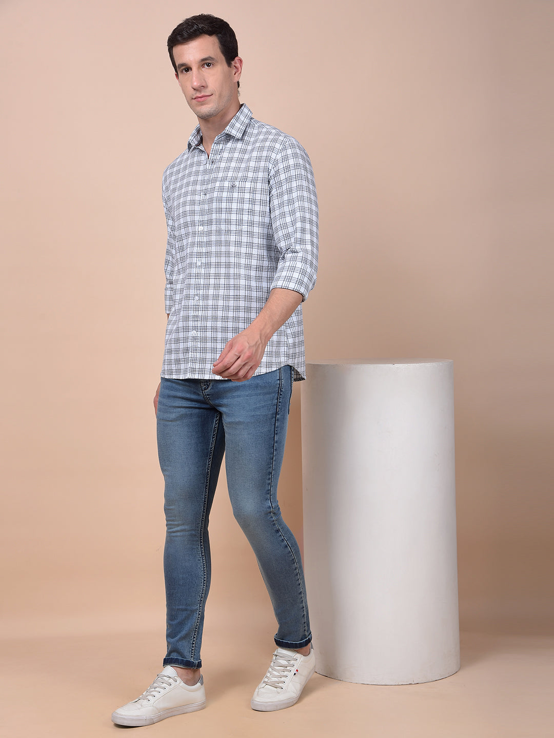 Sculpted Blue Skinny Jeans