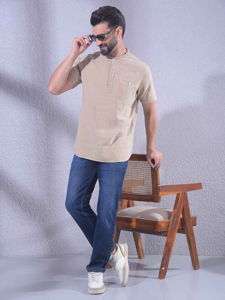 Warm Beige Clean Finish Kurta