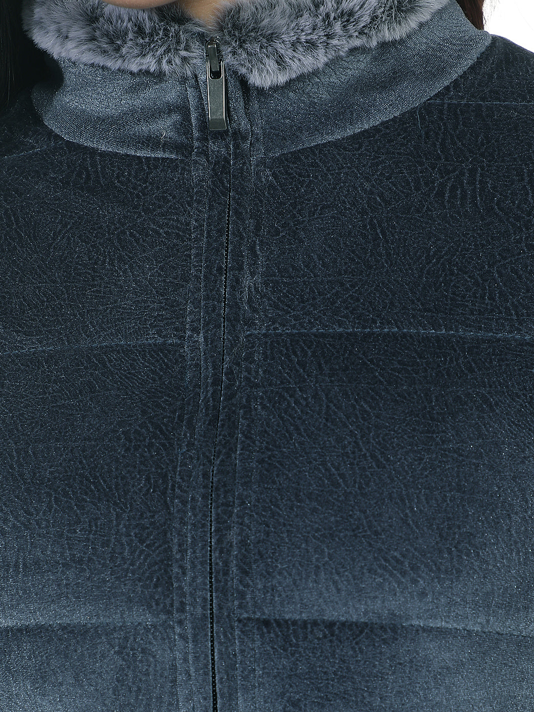 Contemporary Ocean Blue Puffer Jacket