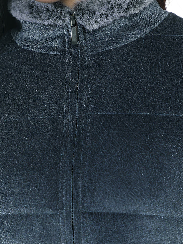 Contemporary Ocean Blue Puffer Jacket