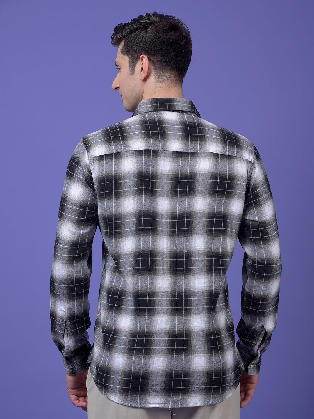 Black Checked 100% Cotton Shirt
