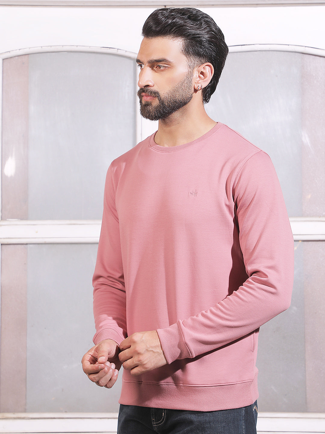 Peach Round Neck Sweatshirt