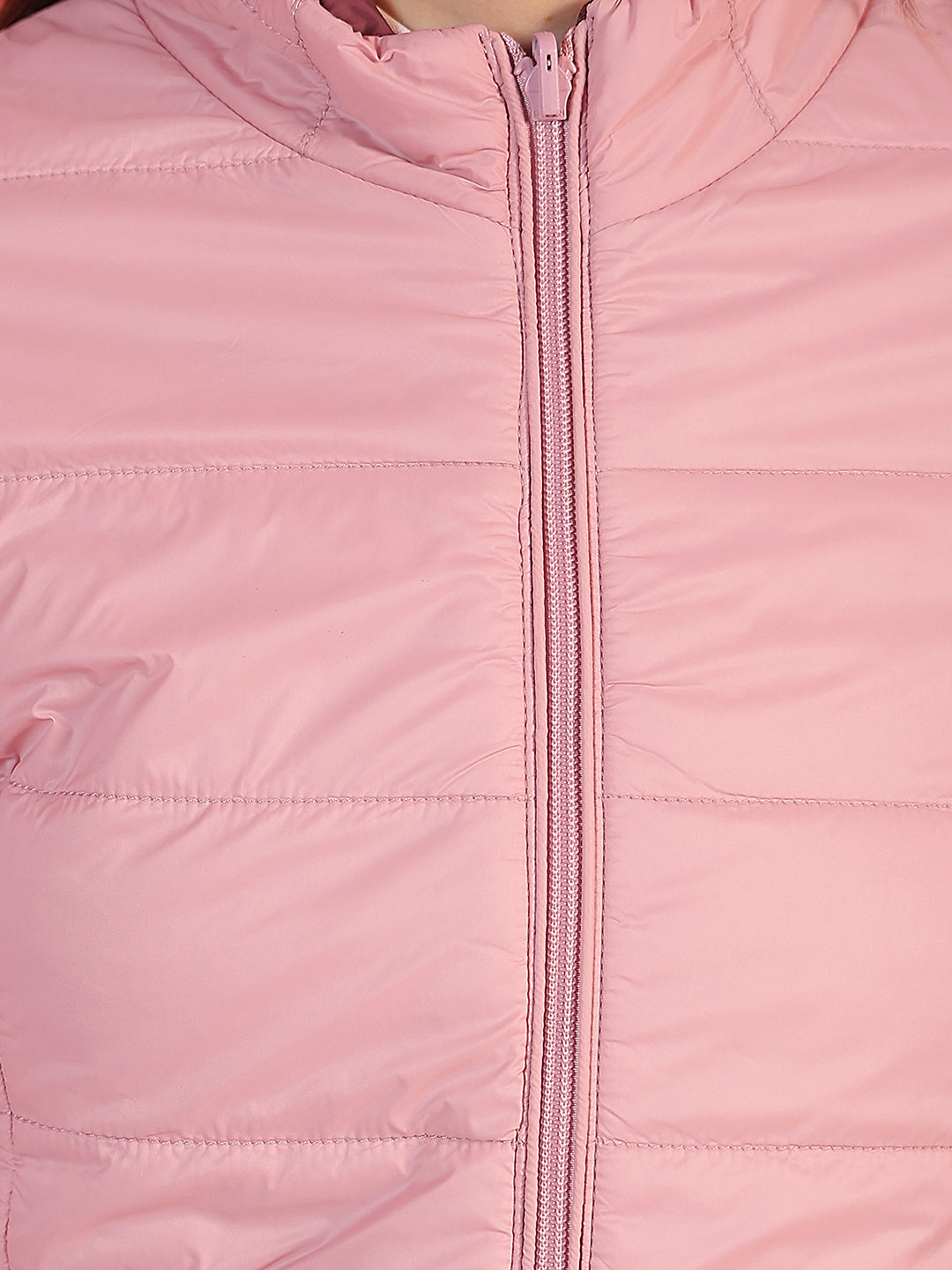 Pink High Neck Reversible Jacket