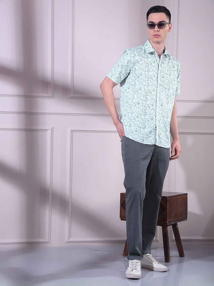 Green Floral Print Shirt