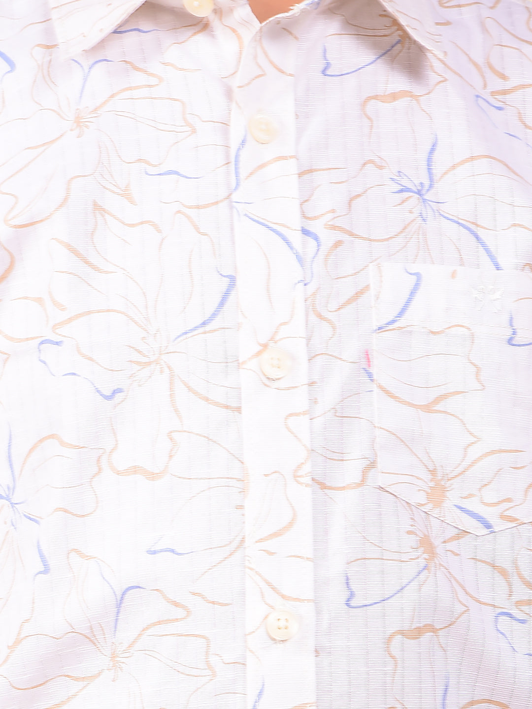 White Floral Print Shirt