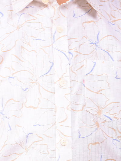 White Floral Print Shirt
