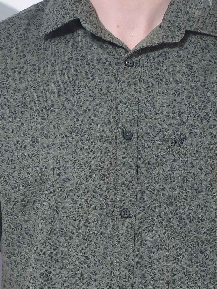 Green Floral Print Shirt