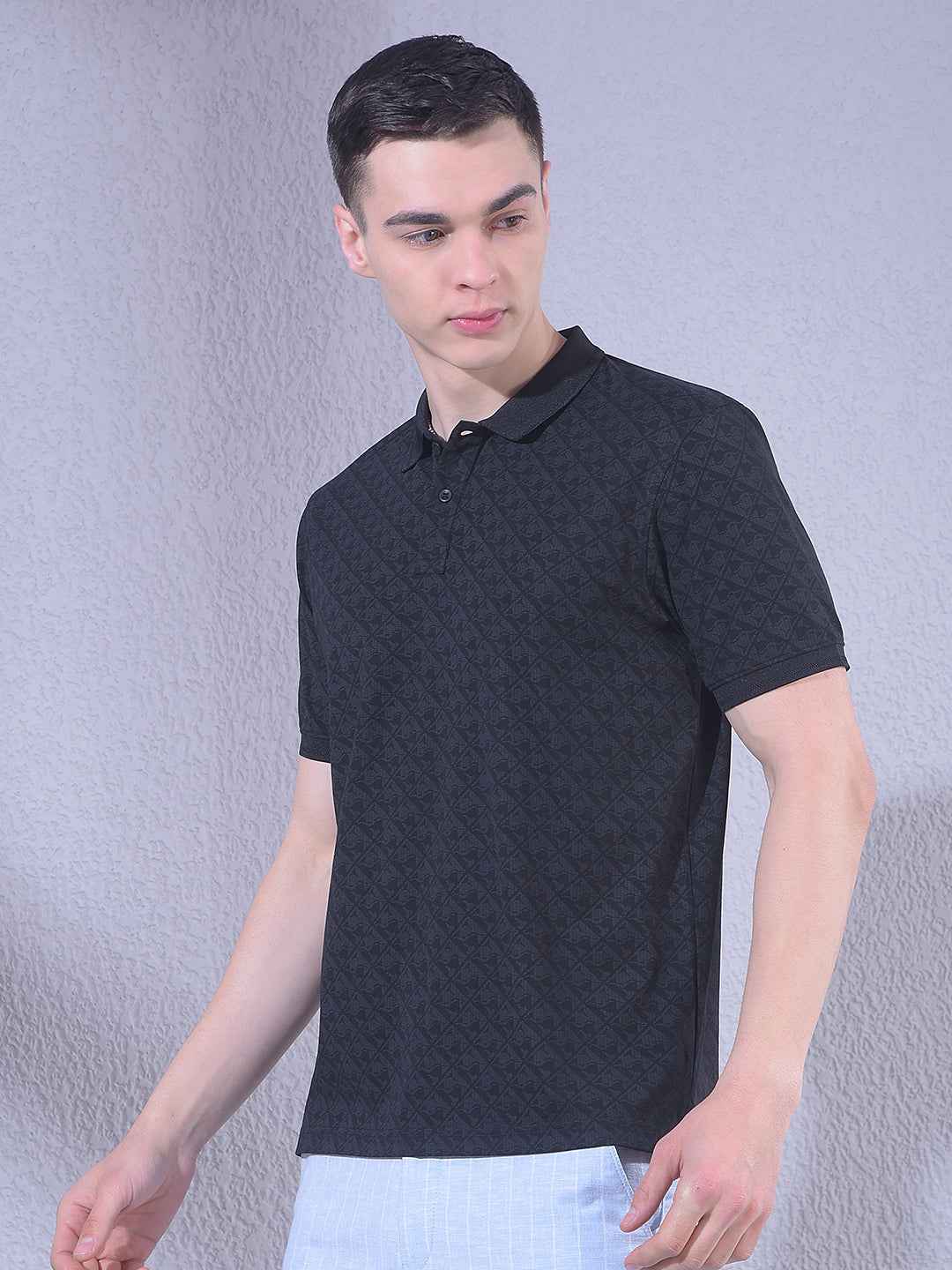 Black Printed Accent T-Shirt