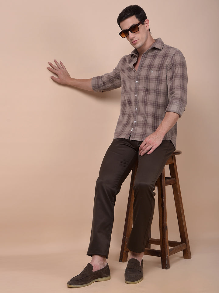 Urban Straight Brown Trousers