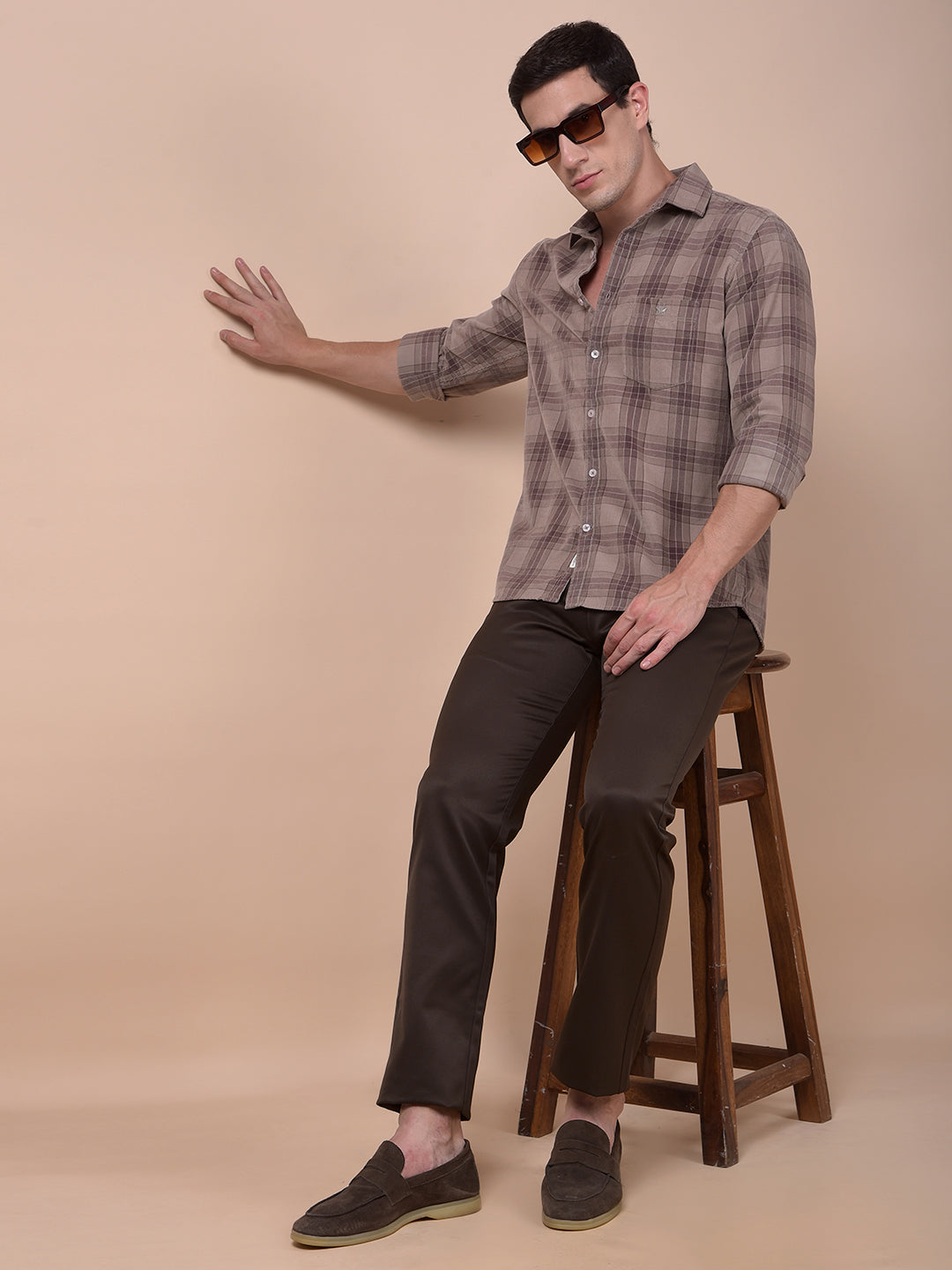Urban Straight Brown Trousers