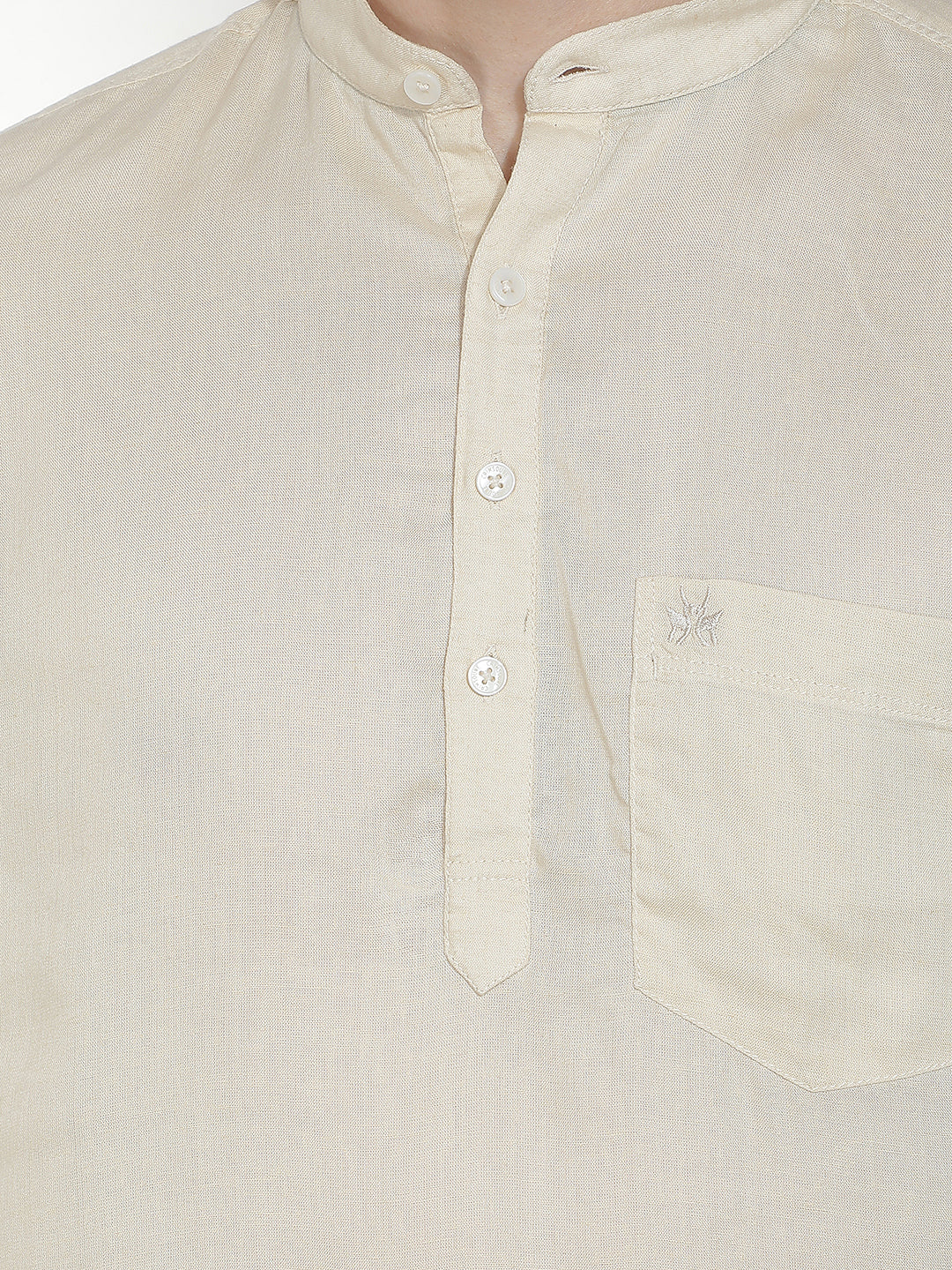 Natural Beige Linen Kurta