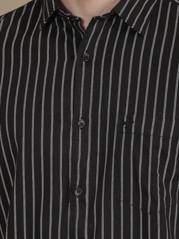 Black Vertical Stripes Shirt