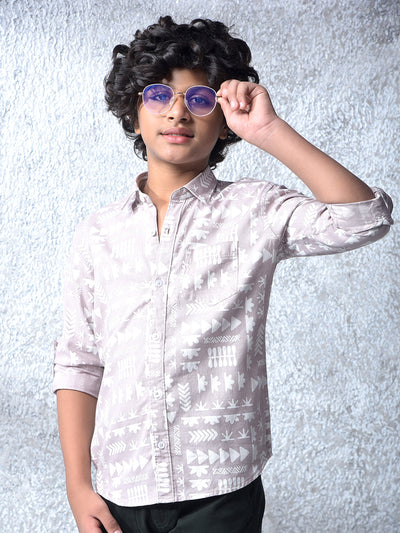 Pink Printed 100% Cotton Shirt