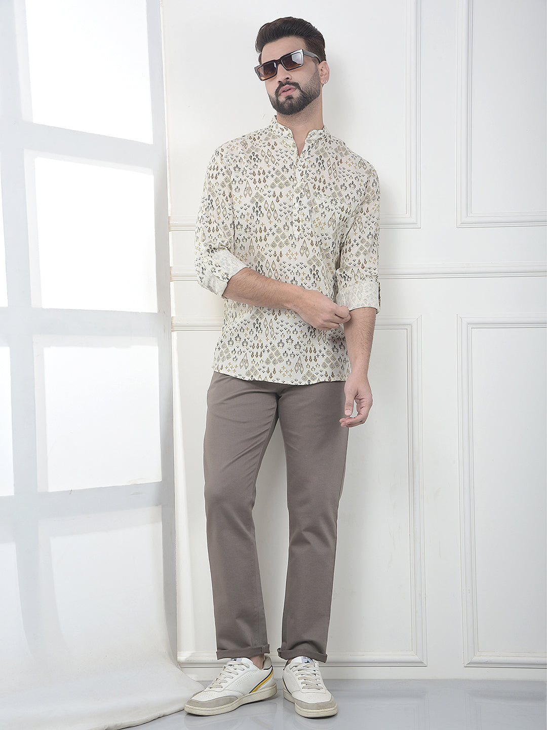 Earth-Tone Refined Khaki Trousers