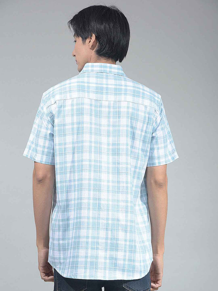 Blue Checked 100% Cotton Shirt