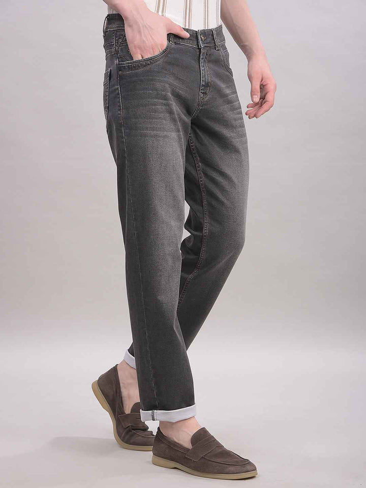 RiseMocha Brown Straight Jeans