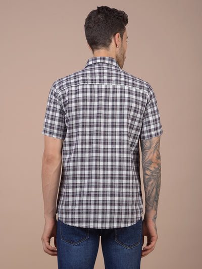 Purple Checked 100% Cotton Shirt