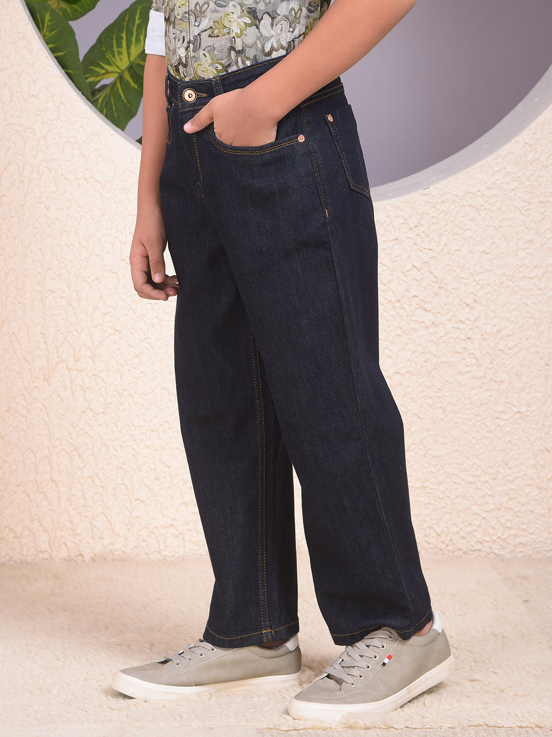 Classy Blue Dark Wash Baggy Jeans