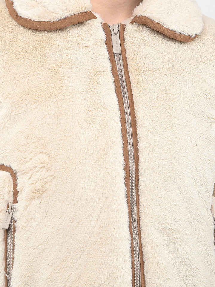 Beige Warm Touch Fur Jacket