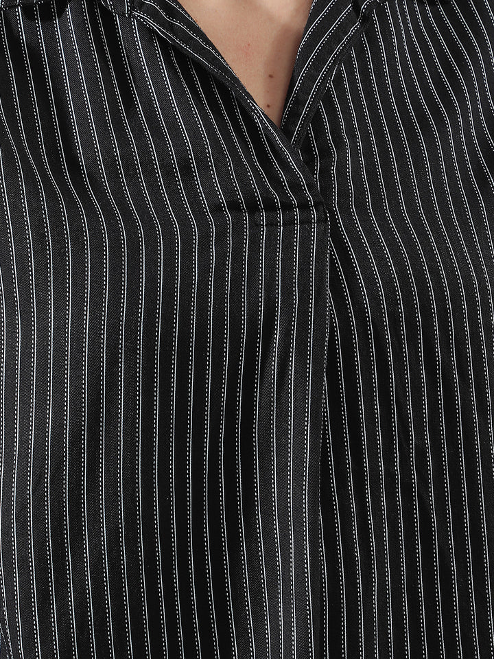 Black Vertical Stripes Top
