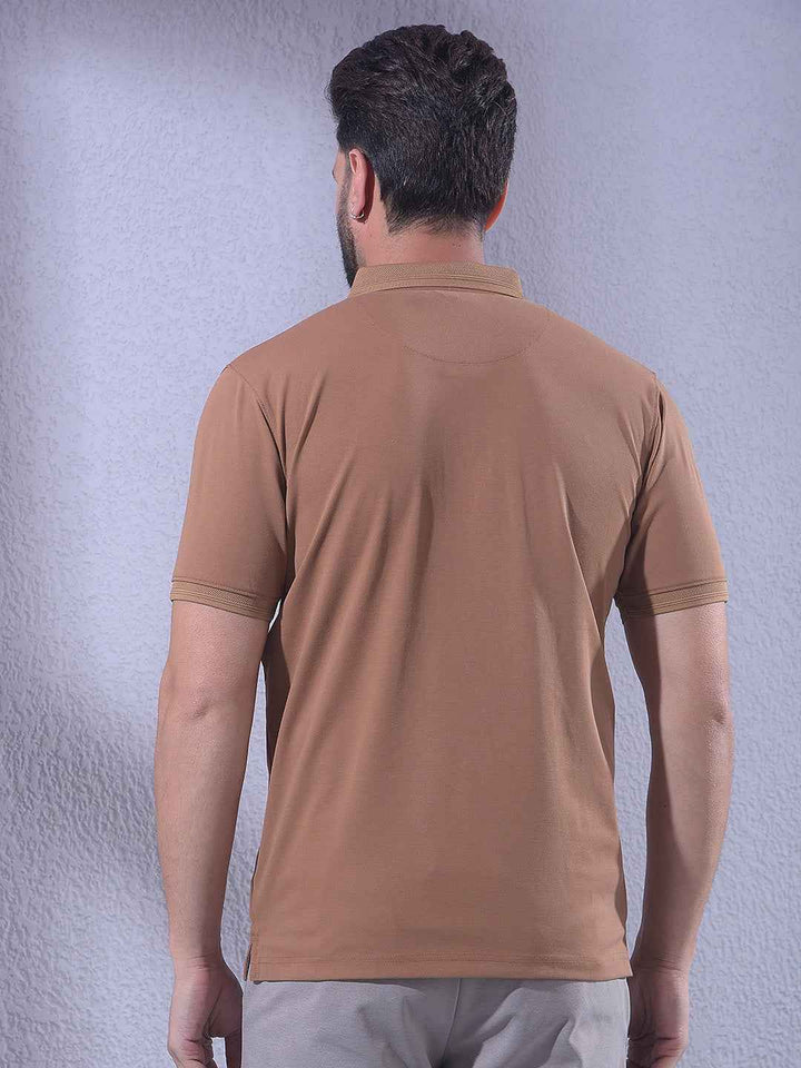 Brown Polo Neck T-Shirt