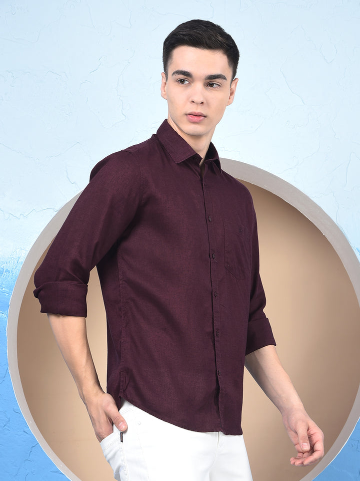 Plum Linen Essential Shirt