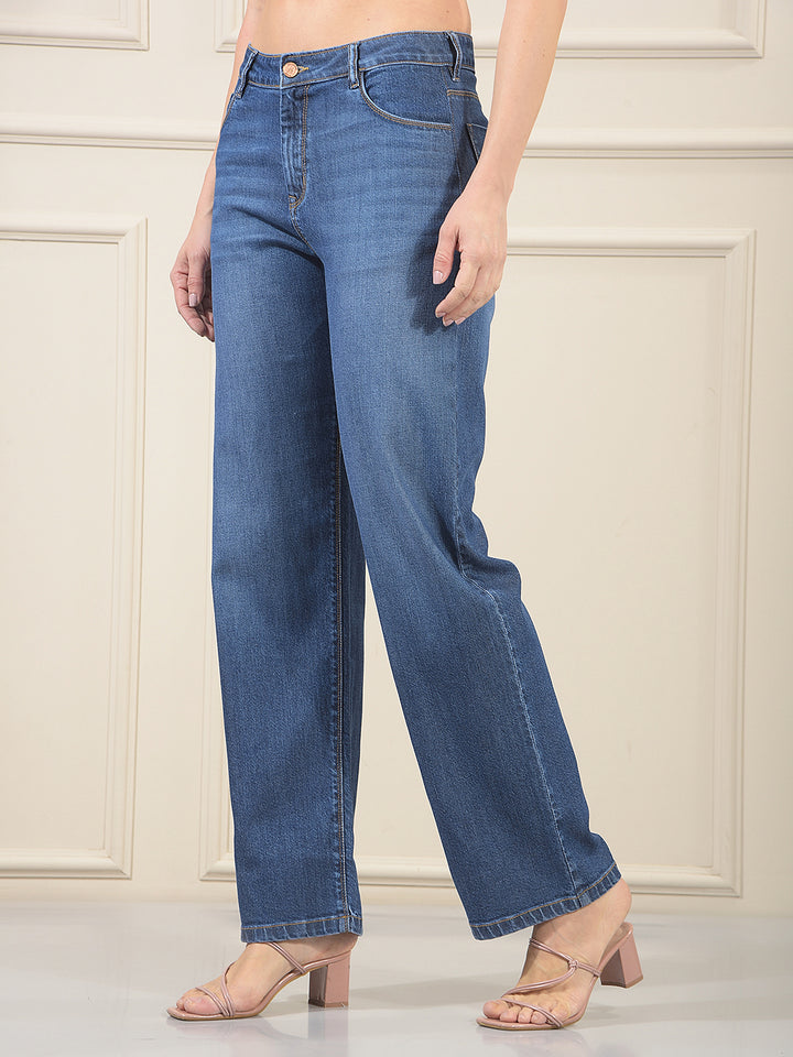 Essential Ocean Blue Straight Jeans