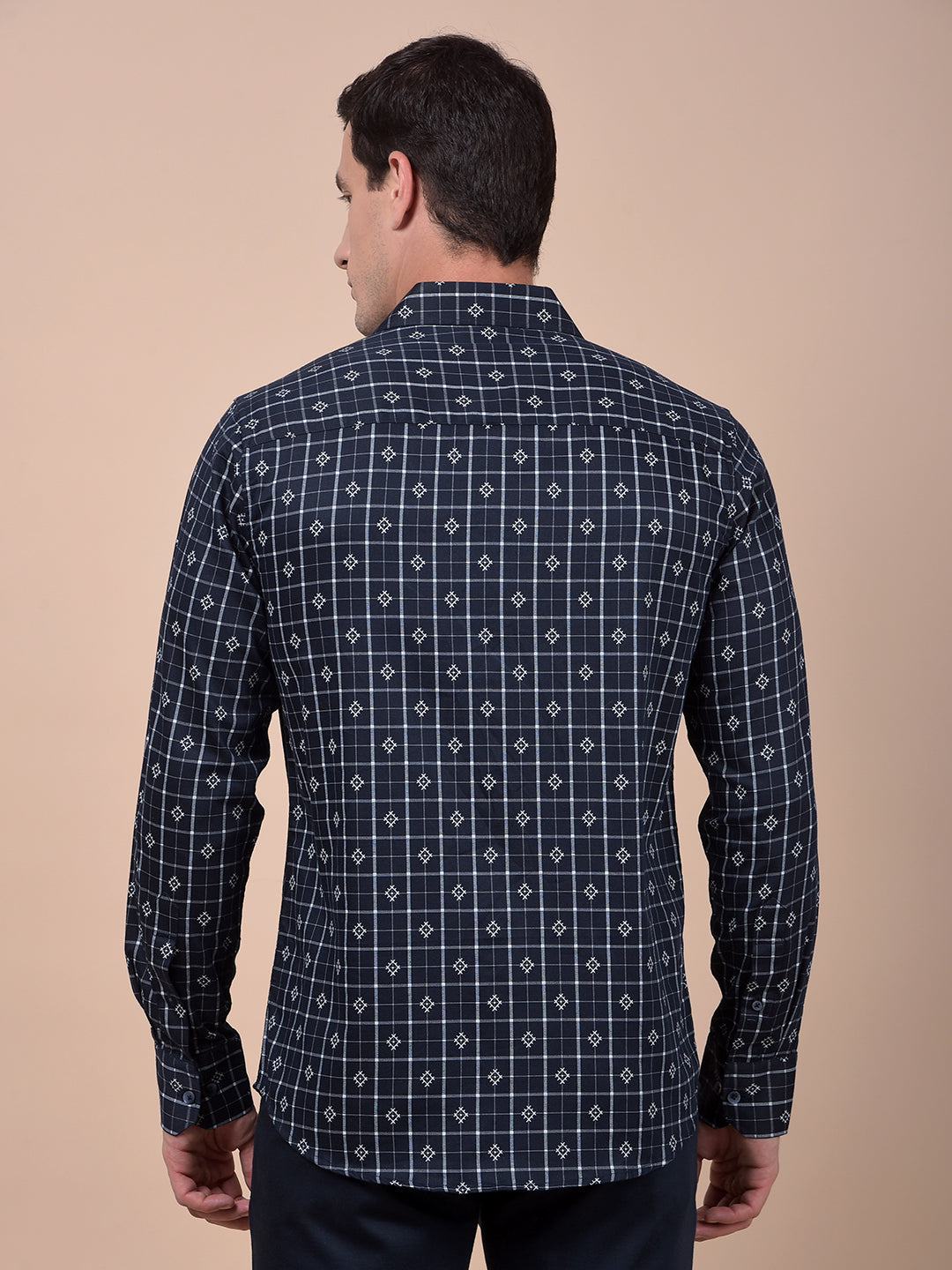 Tailored Trim Blue Printed Shirt