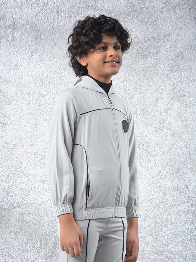 Grey Hooded Neck Sweatshirt