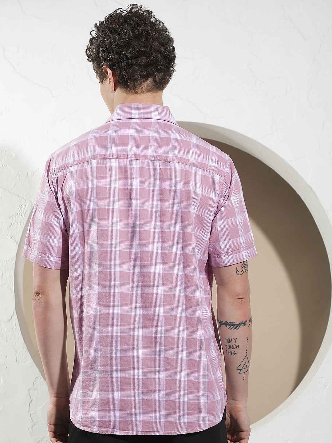 Pink Checked 100% Cotton Shirt